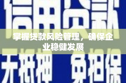 丰泽掌握贷款风险管理，确保企业稳健发展